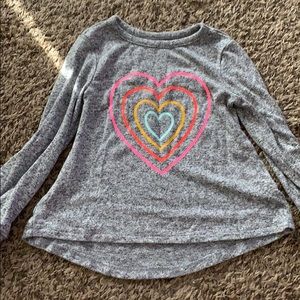 Gray light weight heart sweater NWOT
